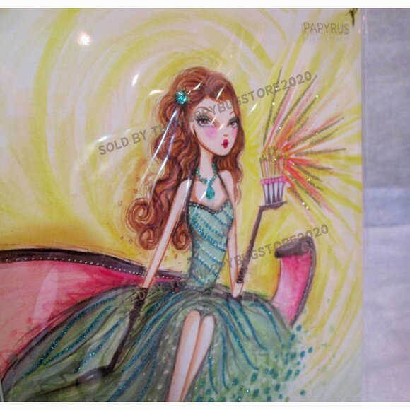 Papyrus Bella Pillar GLAMOUR GIRL Birthday Greeting Card-Gift Bag Set-brand NEW - Picture 8 of 10